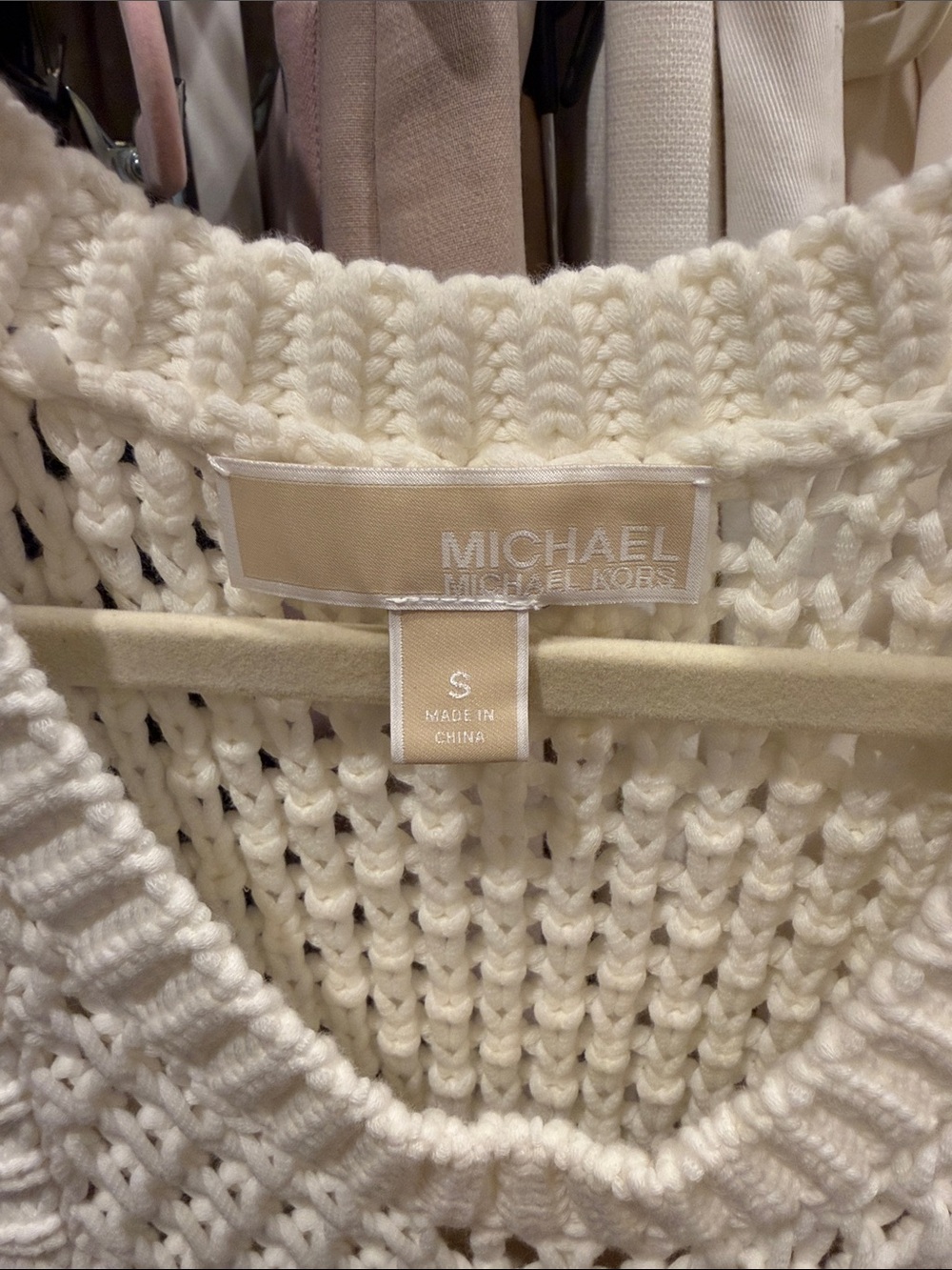MICHAEL Michael Kors Cream Crochet Fringe Midi Dress - Picture 2 of 3